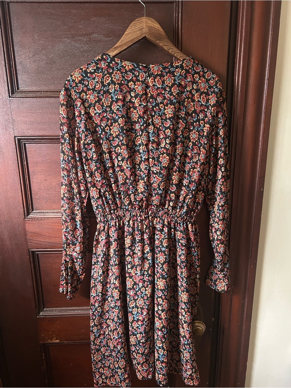Jason Wu X RTR Chiffon Tie Waist Dark Floral Mini Dress Size 4 - Picture 6 of 8